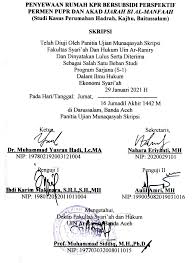 PENYEWAAN RUMAH KPR BERSUBSIDI PERSPEKTIF PERMEN PUPR DAN AKAD IJARAH BI  AL-MANFAAH (Studi Kasus Perumahan Hadrah, Kajhu, Bait