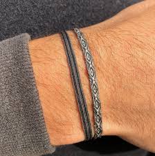 Eligible for free shipping and free returns. Pack Bracelets Duo Homme Tissu Noir Gris A Motifs Fury J