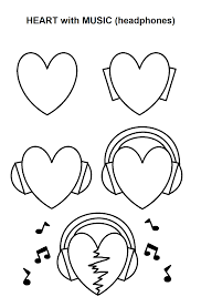 Heart With Music Headphones Headphones Drawing Music Headphones Easy Drawings For Beginners