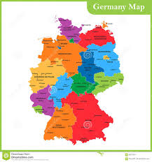 Sua localização é estratégica na europa central e ao longo da entrada para o mar báltico. O Mapa Detalhado De Alemanha Com Regioes Ou Estados E Cidades Capitais Ilustracao Do Vetor Ilustracao De Origem Mapa 98270014
