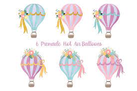 === this bunting hot air balloon design is supplied in svg, eps, dxf, png, pdf & jpg format. Free Floral Hot Air Balloon Clipart Set By Thehungryjpeg Thehungryjpeg Com