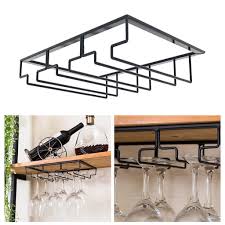 15 posts related to kitchen buffet cabinet with wine rack. Under Cabinet Stemware Wine Glass Holder Metal Organizer For Bar Kitchen Black Hanging Wine Glass Rack For Home Storage Cup Tumbler Holders Aliexpress