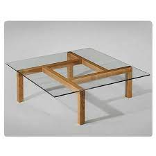 Pair glass table tops with distressed wood for a shabby chic appearance. Brown Wooden Coffee Table With Glass Top Govind Handicraft Id 19045571488