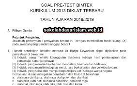 Copryright © image inspiration | sitemap. Soal Pre Test Dan Post Test Bimtek Kurikulum 2013 Diklat Terbaru 2018 2019 Kunci Jawaban Sekolah Dasar Islam