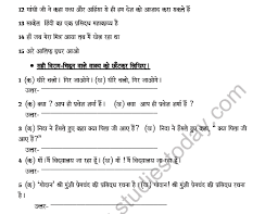 cbse class 8 hindi punctuation worksheet set a