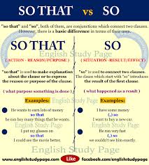 So That Vs So English Study Page English Study English For Beginners Learn English Grammar