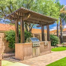 Custom Bbq Island With Pergola Bbq Island Landscape Plans Landscape Design
