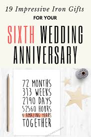 These are the traditional gifts associated with the sixth anniversary: 22 Impressive Iron Anniversary Gifts For Your 6th Year 6th Wedding Anniversary Iron Anniversary Gifts Anniversary Gifts