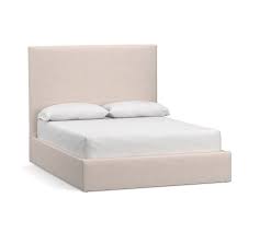 When it comes to storage beds, pottery barn offers a small selection of beds that come with drawers within the mattress platform. Raleigh Square Upholstered Tall Platform Bed Pottery Barn