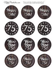 Download and print out these free happy birthday cupcake printable flags and toppers. 75th Birthday Cupcake Toppers Rustic Wood Nifty Printables
