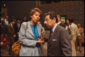 Jeane Kirkpatrick, US-UN Ambassador with [Yehuda] Blum, Israel Ambassador  [United Nations, New York]