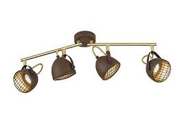 Jede puppe kann mit einer großen. Deckenlampe Industrial Style 4flammiger Deckenstrahler Holz Metall Rostfarben