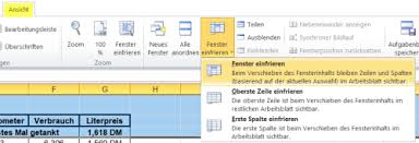 Excel Zeile Fixieren Oder Einfrieren Excel Office Tipps