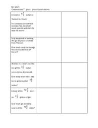 Aligned to common core standard: 7th Grade Common Core Aligned Proportion Equation Worksheet By Allie Macri