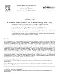 Pdf Bottleneck Identification In A Tyre Manufacturing Plant