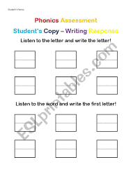 Letter recognition and sound test. English Worksheets Pre K Phonics Alphabet Recognition Assessment