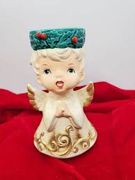 Vintage Lefton Christmas Angel Candle Holder Figurine Perfect Etsy In 2020 Angel Candles Christmas Angels Angel Candle Holder