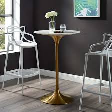 Modway Lippa 28 Bar Table Gold White In 2020 Modern Bar Table Marble Bar Mid Century Modern Bar