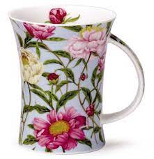 dunoon fine bone china mugs richmond shape paeonia blue peinture sur porcelaine porcelaine the ou cafe