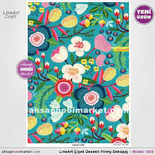 Lineart Cicek Desenli Pirinc Dekopaj Model 1895 Ahsap Hobi Market