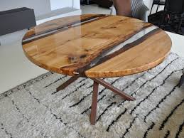 Venere Tavolo In Resina E Briccola Round Table By Antico Trentino Di Lucio Seppi Resin Table Resin Furniture Coffee Table Wood