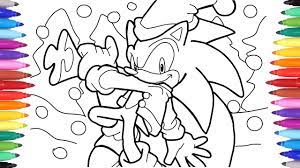 Here is a coloring page of sonic and his friends to paint online. Sonic Coloring Pages Sonic Christmas Coloring Pages For Kids How To Draw Santa Sonic Youtube