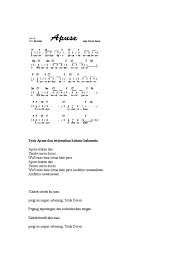 Artinya lagu ini dimainkan dalam tempo 120 bpm. Lirik Lagu Apuse Dan Artinya Masnurul