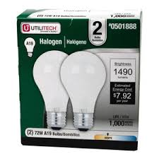 Utilitech 2 Pack A19 Halogen 72w Light Bulbs Lighting Distributors Marketplace