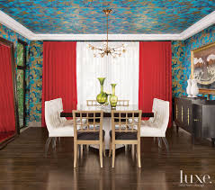 Kitchen window curtains are often overlooked but are a great style addition to dont forget curtains and drapes arent just for the bedroom or living room. Eclectic Teal Dining Room With Persimmon Drapes Luxe Interiors Design