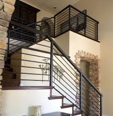 Horizontal Rod Iron Stair Railing In 2020 Stair Railing Design Metal Stair Railing Modern Stair Railing