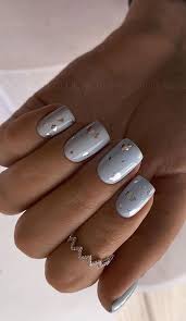 49 Cute Nail Art Design Ideas With Pretty Creative Details Baby Blue Nails With Gold Leaf