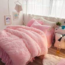 Double Sided Bed Coverlet Acrylic 220 X 240 Cm 86 X 94 Inch Etsy Pink Bedroom Decor Pink Bedrooms Fluffy Bedding