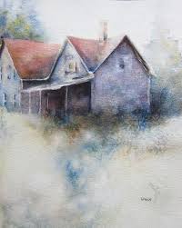 Old Farmhouse Original Watercolor Mit Bildern Aquarell Architektur Aquarelllmalerei Wasserfarben Kunst
