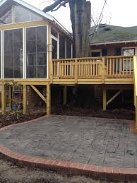 This choice ensures the authentic look of natural wood but requires minimal maintenance to stay looking great for years to come. Greensboro Wooden Deck And Paver Patio Combinations Archadeck Of The Piedmont Triad
