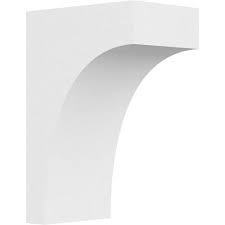 Ekena Millwork 3 In X 20 In X 20 In Merced Bracket With Block Ends Standard Architectural Grade Pvc Bracket White Fireplace Surrounds Interior Exterior Types Of Lighting