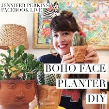 For realism we have used real soil, but you could use sand or a dry floral foam. Boho Face Planter Diy With Air Dry Clay Jennifer Perkins