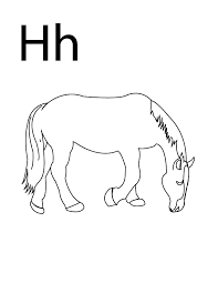 Two very similar pictures of a horse represent 'h' for 'horse' in . Coloring Pages Letter H