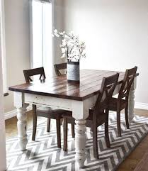 farm table dark top distressed white