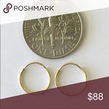 14k Solid Gold Hoop Earrings In 2020 Gold Hoop Earrings Gold Hoops 14k Solid Gold