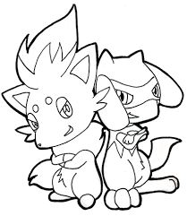 Zorua And Riolu 1 By Methuselah Alchemist On Deviantart Pokemon Coloring Pages Pokemon Pokemon Coloring