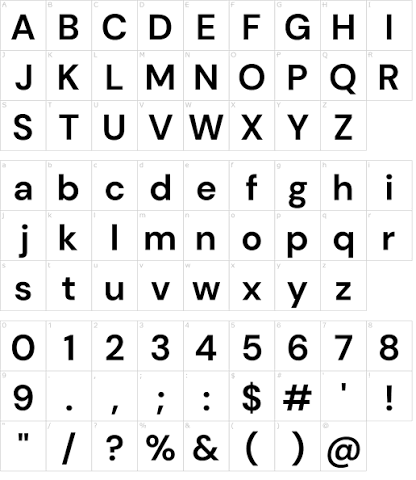 Bảng kí tự DM Sans Font 