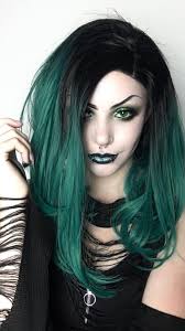 Dark Green Hair Green Hair Gothic Hairstyles