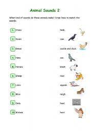 English Worksheet Animal Sounds 2 Animal English Sounds Worksheet Animal Sounds Animals Sound