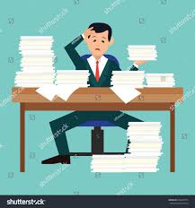 busy businessman stressed due to excessive work with full of ...