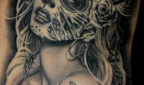 Here is a black and gray dia de los muertos portrait of a gorgeous woman with sugar skull face painting. 10 Dia De Los Muertos Tattoos Tattoo Com