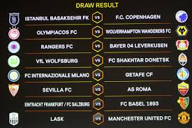 There are no longer pots or seeds at this stage of the competition, so all remaining teams can be drawn against each regardless of where they finished in their group, or whether they played in the same group or are from the. Europa League Draw In Full Manchester United Get Lask With Wolves And Rangers Handed Tough Tests London Evening Standard Evening Standard