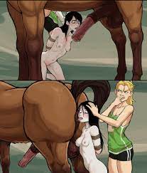 1boy 2girls anilingus anus balls beast rimming black hair blonde  hair bondage breasts comic edit edited equine penis erection female feral  gdrmetallady(editor) holding nose horse horsecock interspecies kokobiel  nipples