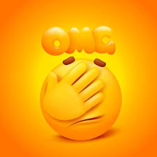 Omg adesivo con palmo in faccia con carattere emoji giallo dei cartoni  animati | Vettore Premium