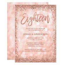 Fotojet's 18th birthday invitation maker helps you celebrate the adulthood with a custom 18th birthday invitation card. Rose Gold Faux Glitter Lights 18th Birthday Invitation Zazzle Com In 2021 18th Birthday Cards 18th Birthday Birthday Invitations
