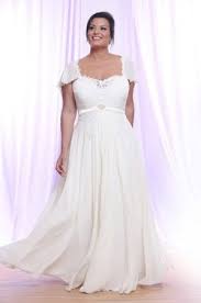 Plus Size Bridal Gown With Short Flutter Sleeves And Empire Waist Plus Size Bridal Dresses Custom Wedding Dress Bridal Gowns